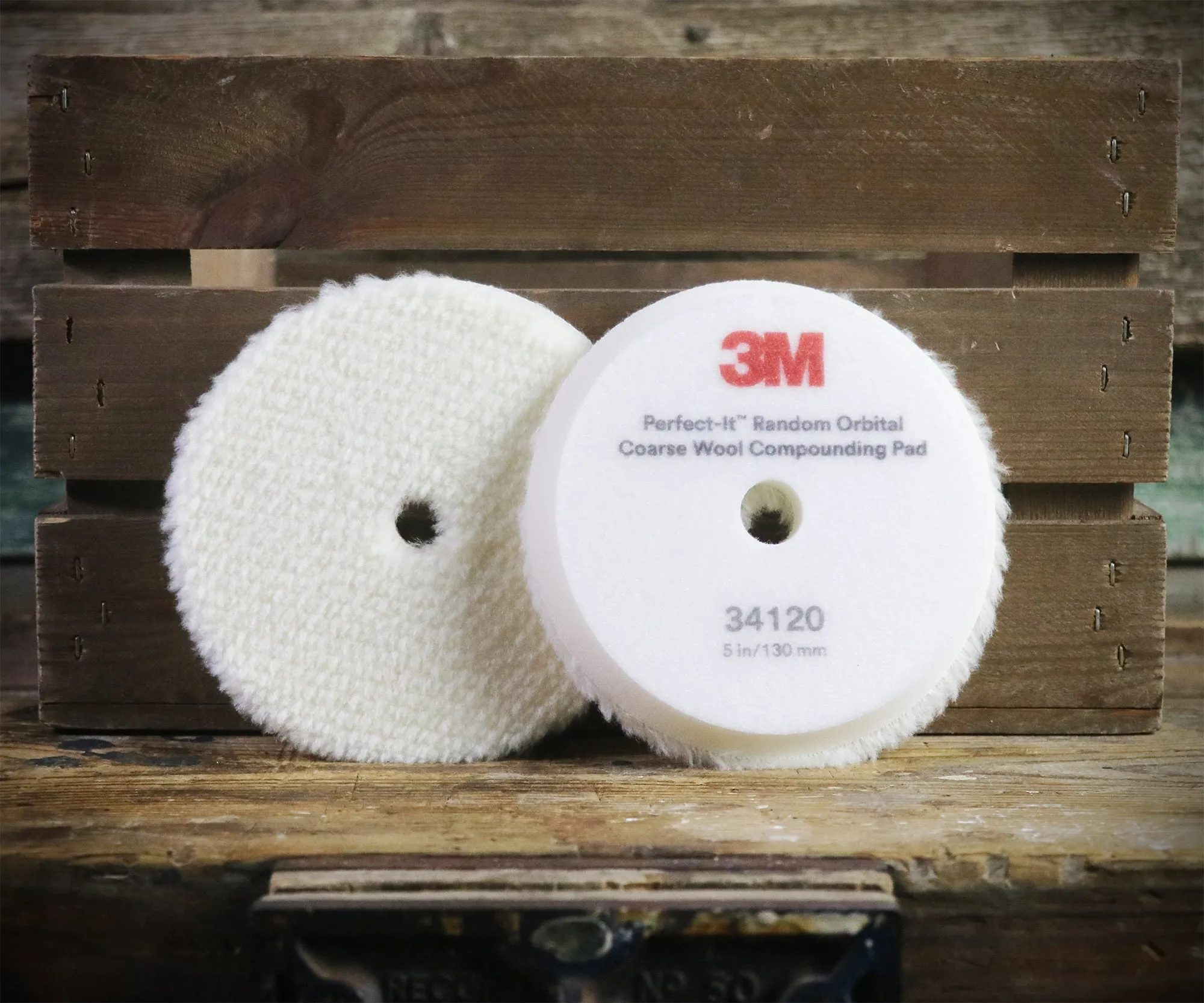 3M Perfect-It Random Orbital White Coarse-Grade Wool Compounding Pad