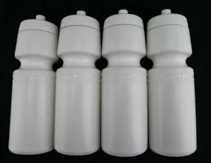 4 QTY 22oz Ounce Bicycle Water Bottles Screw Cap White NEW