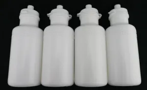 4 QTY California Springs DuoFlow 20oz Ounce Bicycle Water Bottles White NEW