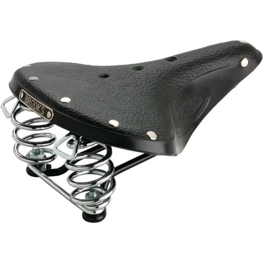 B67 S Women's Leather Saddle with chrome rails and springs