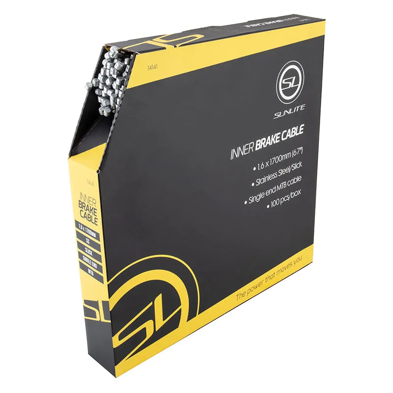 Brake Cables MTB 1700mm 1.6mm Slick Silver 100/bx