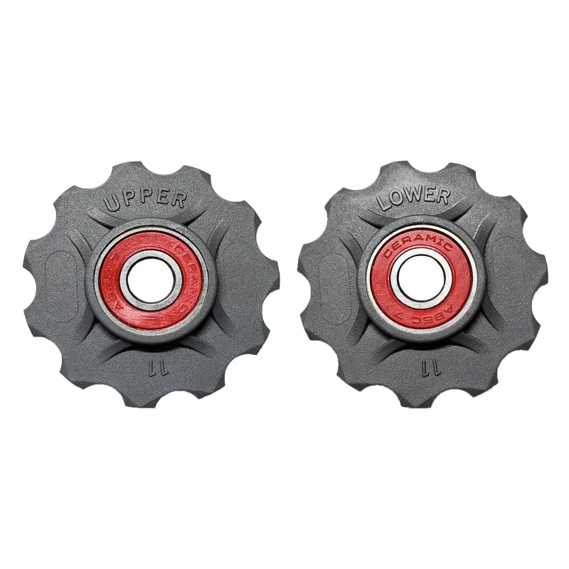 Ceramic Bearing Pulley Wheel Set  7/8/9/10/11sp Grey