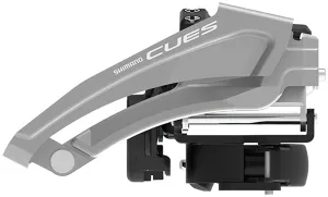 CUES FD-U4010-L Front Derailleur - 9-Speed Double Top-Swing Low Clamp Mount 46t Max BLK/Silver