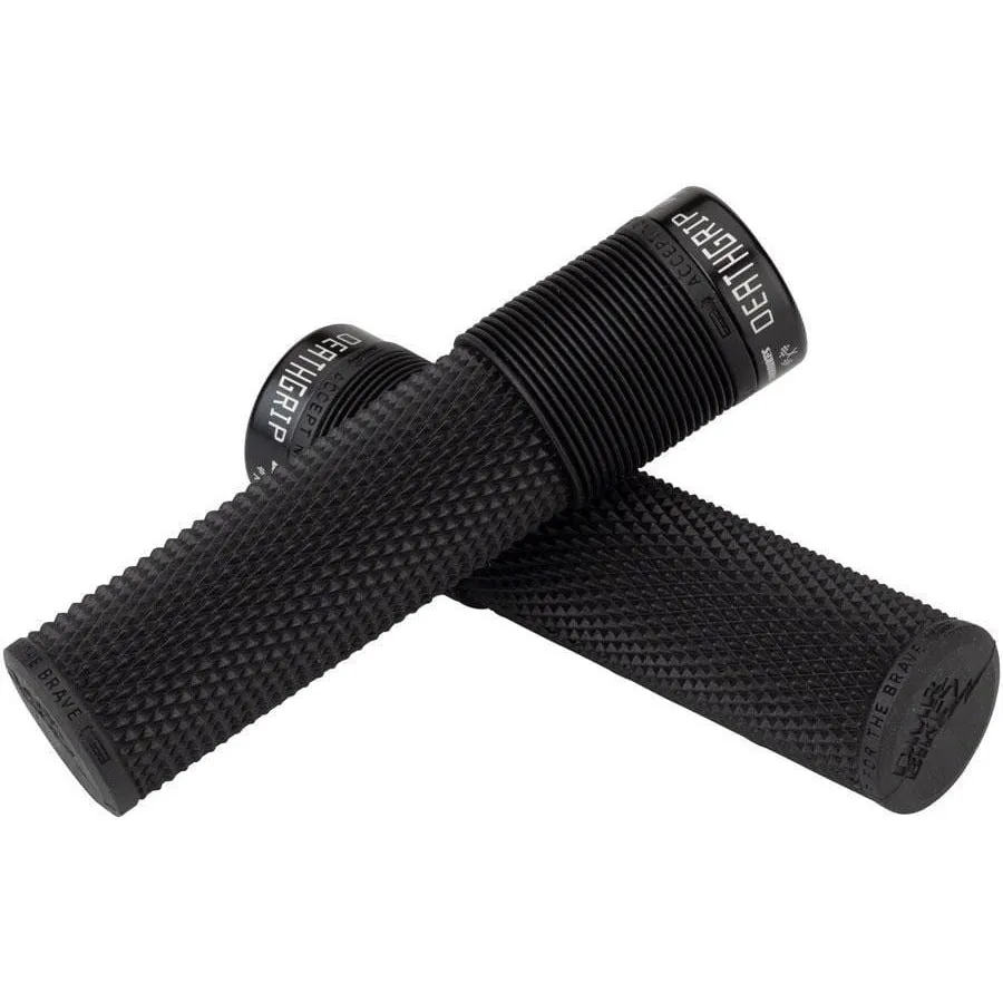 Deathgrip Bike Handlebar Grips - Black, Lock-On, Thin, Race Edition