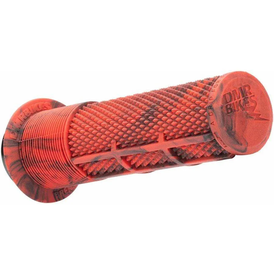Deathgrip Bike Handlebar Grips - Marble Red, Lock-On, Flange, Thick