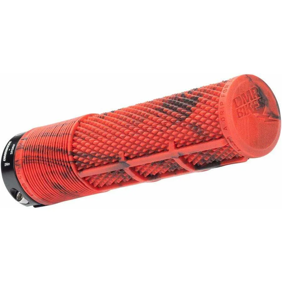 Deathgrip Bike Handlebar Grips - Marble Red, Lock-On, Thick