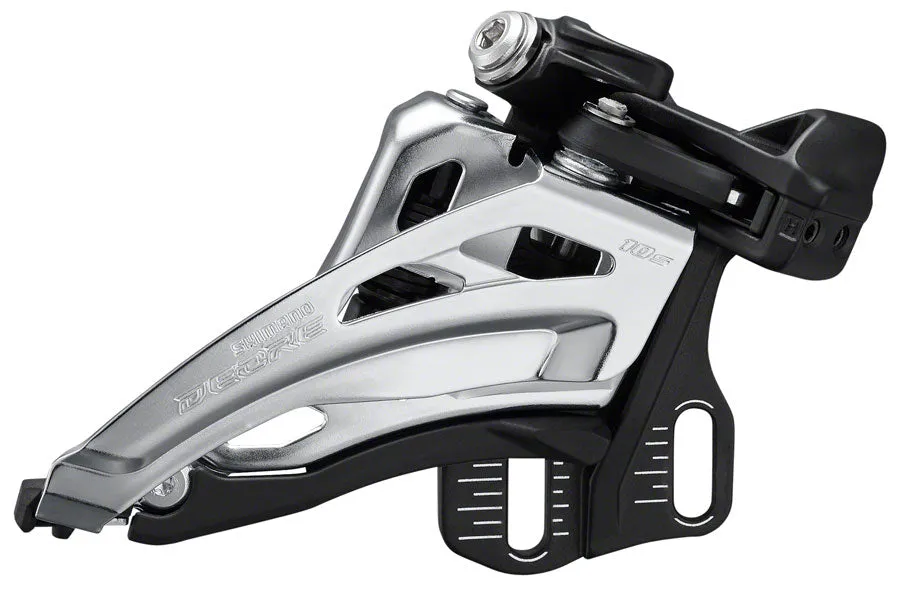 Deore FD-M4100-E Front Derailleur - 10-Speed Double Side Swing Front Pull E-Type Mount Silver/BLK