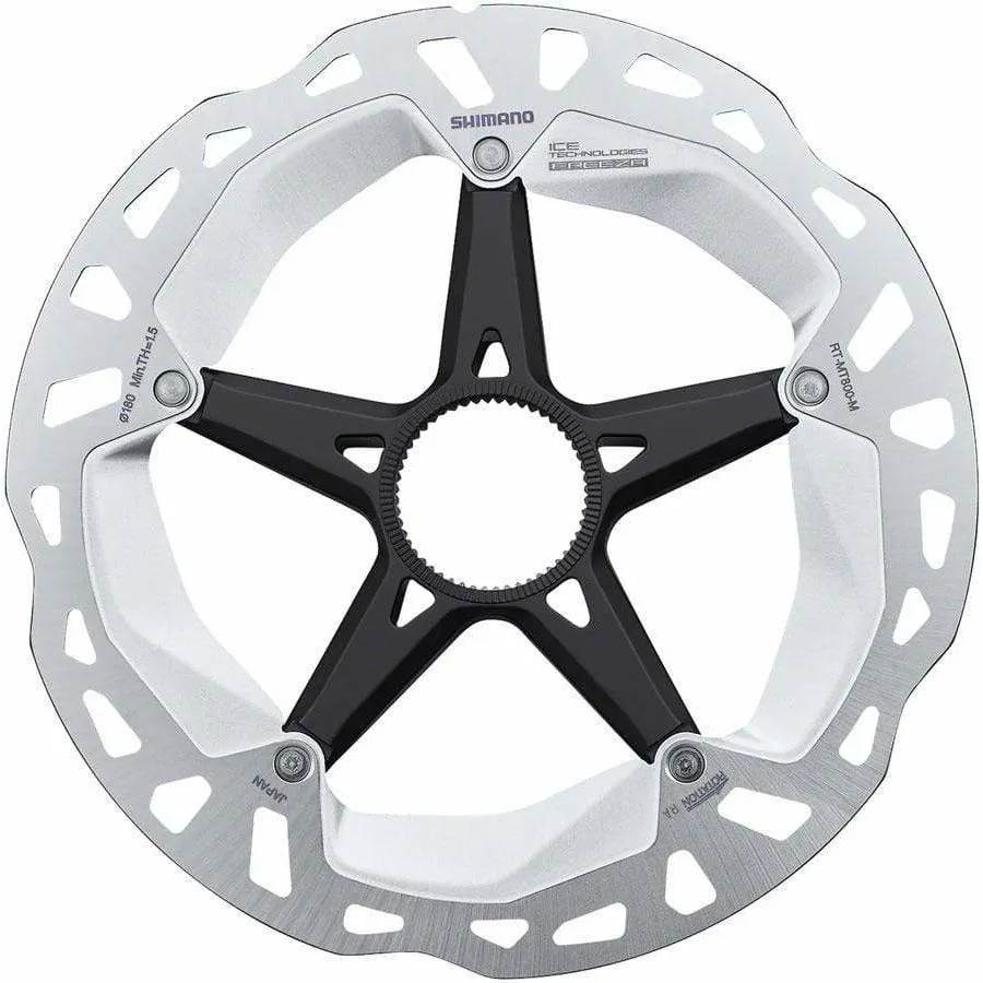 Deore XT RT-MT800-L Disc Brake Rotor External Lockring - 203mm Center Lock Silver/BLK