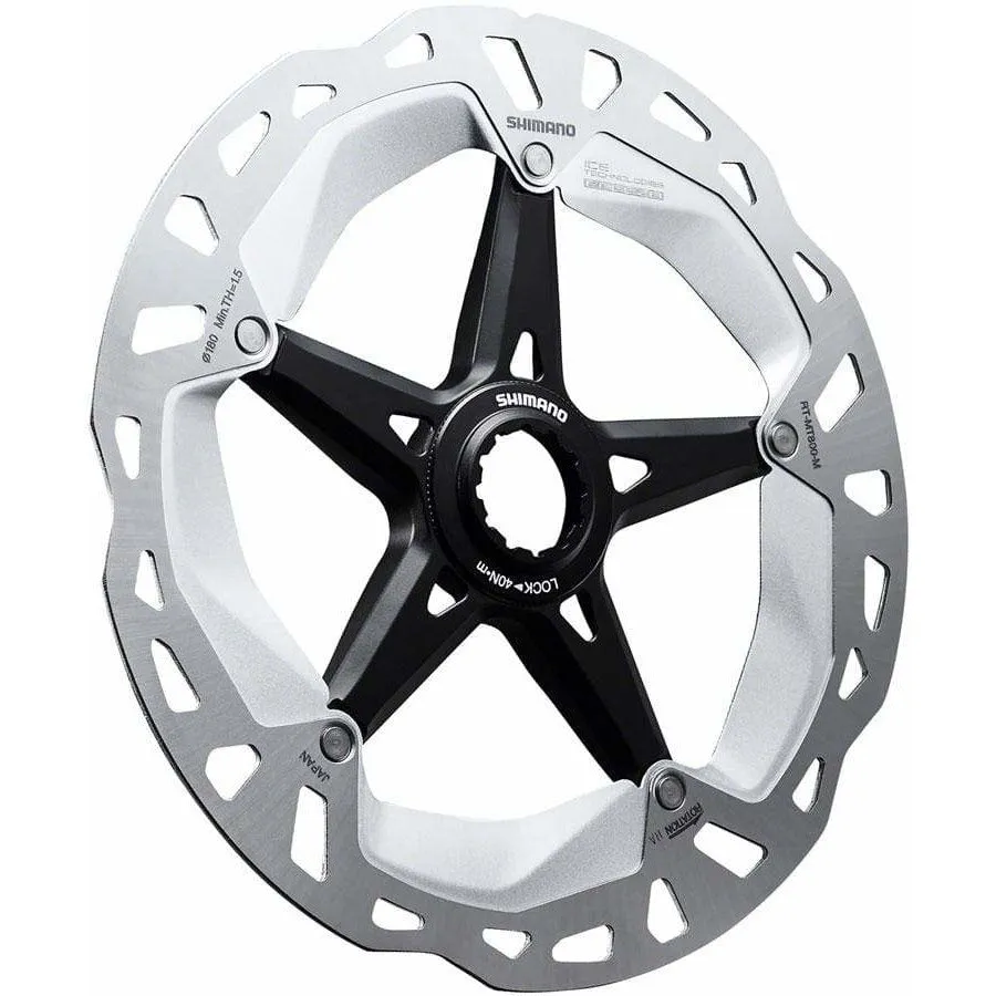 Deore XT RT-MT800-L Disc Brake Rotor External Lockring - 203mm Center Lock Silver/BLK