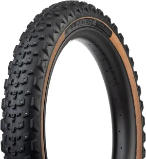 Dillinger 4 Tire - 26 x 4.2 Tubeless Folding Tan 60 TPI 168 Large Concave Carbide Aluminum Studs