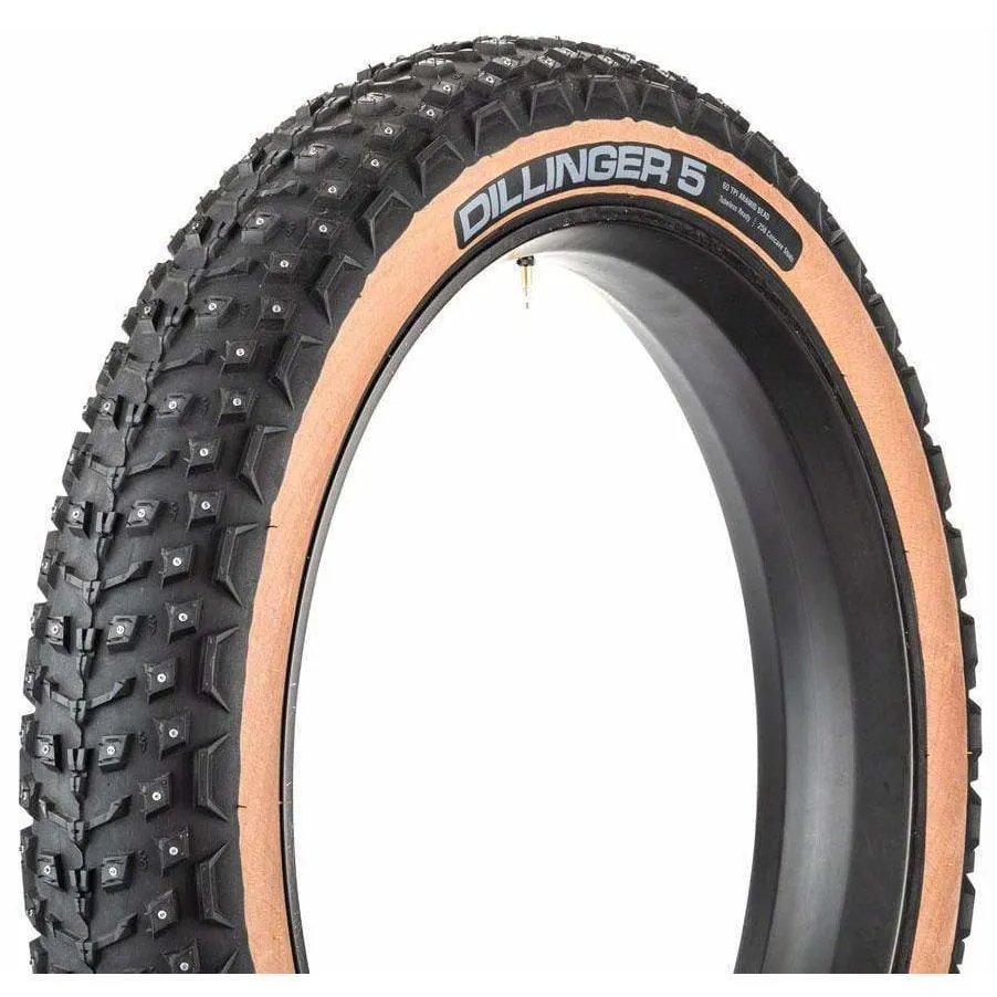 Dillinger 5 Tire - 26 x 4.6 Tubeless Folding Tan 60 TPI 258 Concave Carbide Aluminum Studs