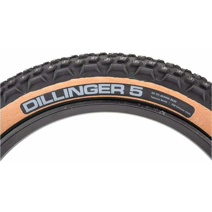 Dillinger 5 Tire - 26 x 4.6 Tubeless Folding Tan 60 TPI 258 Concave Carbide Aluminum Studs