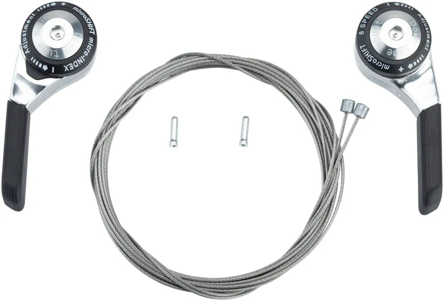 Down Tube Shifter Set 8-Speed Double/Triple Shimano Compatible Silver