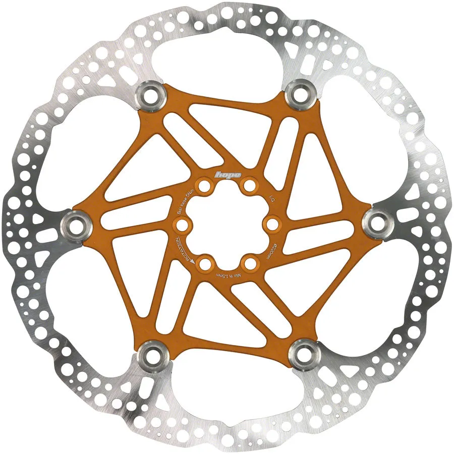 Floating Disc Brake Rotor - 220mm 6-Bolt Orange