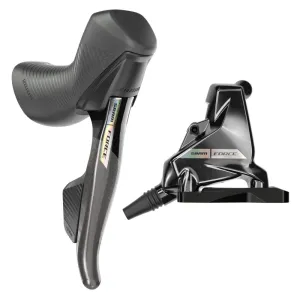 Force AXS HRD eTap Shift/Brake Lever Hydraulic Disc Brake Caliper - Right/Rear Flat Mount 20mm Offset Iridescent Gray/Blk D2