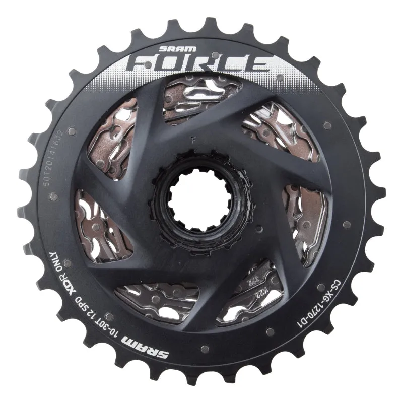 Force AXS XG-1270 Cassette - 12-Speed 10-30t Silver For XDR Driver Body D1