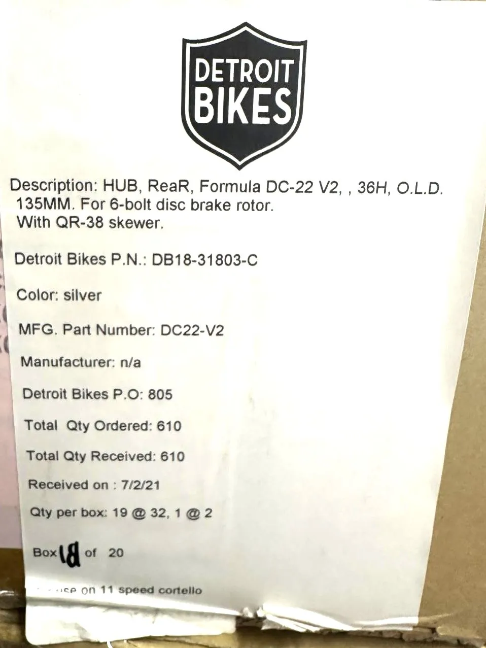 Formula  Alloy Front   Rear Set 6 Bolt Disc 100mm 135mm 36 Hole QR  HG 10 spd