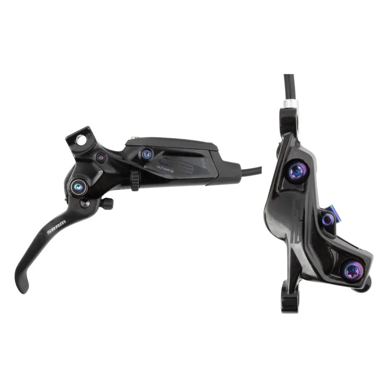 G2 Ultimate Disc Brake Lever - Rear Post Mount Carbon Lever Titanium Hardware Gloss BLK Rainbow Hardware A2