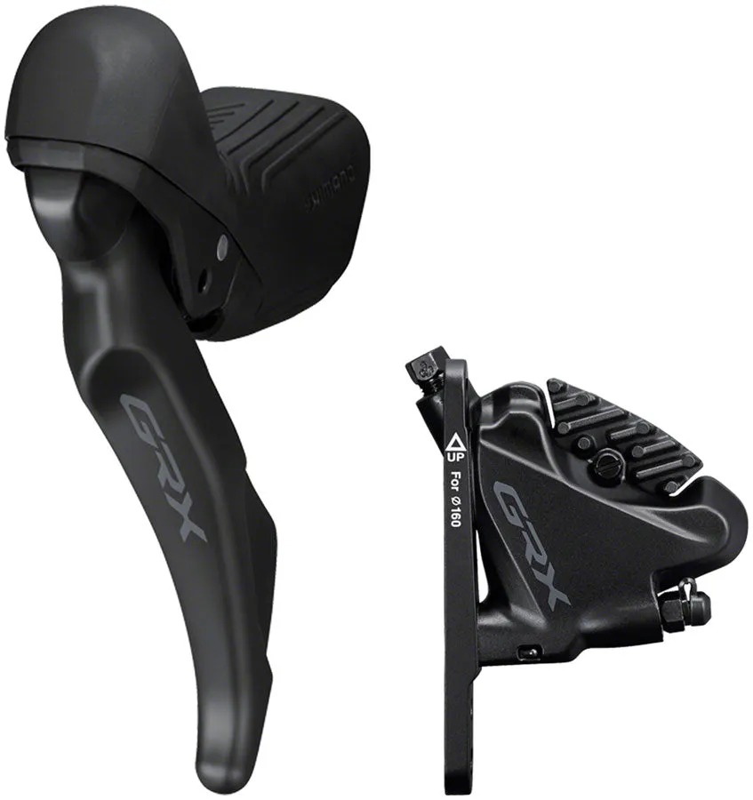 GRX ST-RX610 Shift/Brake Lever BR-RX400 Hydraulic Disc Brake Caliper - Left/Front 2x Flat Mount Caliper BLK