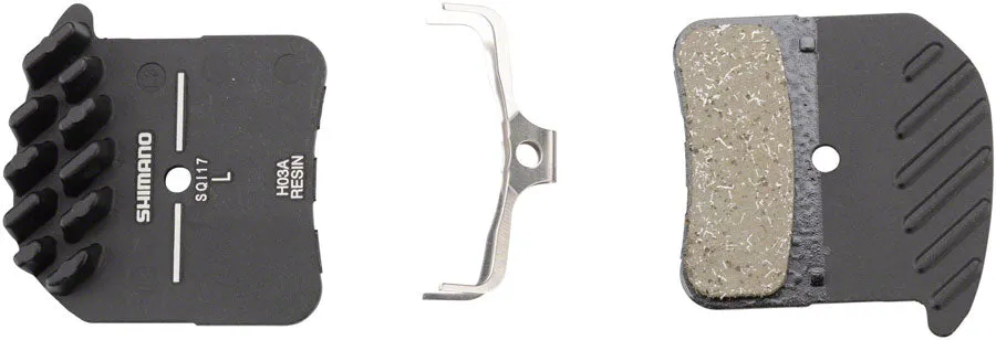 H03A-RF Disc Brake Pad Spring - Resin Compound Finned Alloy Back Plate One Pair