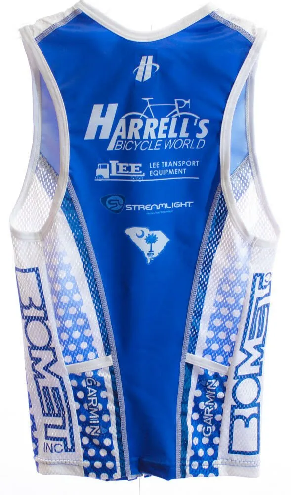 HINCAPIE FLUID Men's Triathlon Top XS Cycling Sleeveless Jersey Blue/White NEW