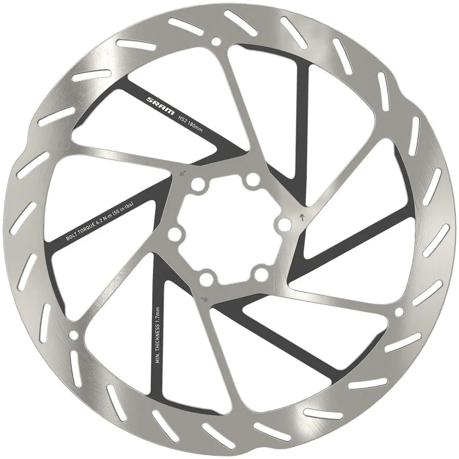 HS2 Disc Brake Rotor - 180mm, 6-Bolt, Rounded