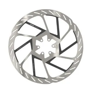 HS2 Disc Brake Rotor - 200mm, 6-Bolt, Rounded, Silver/Black