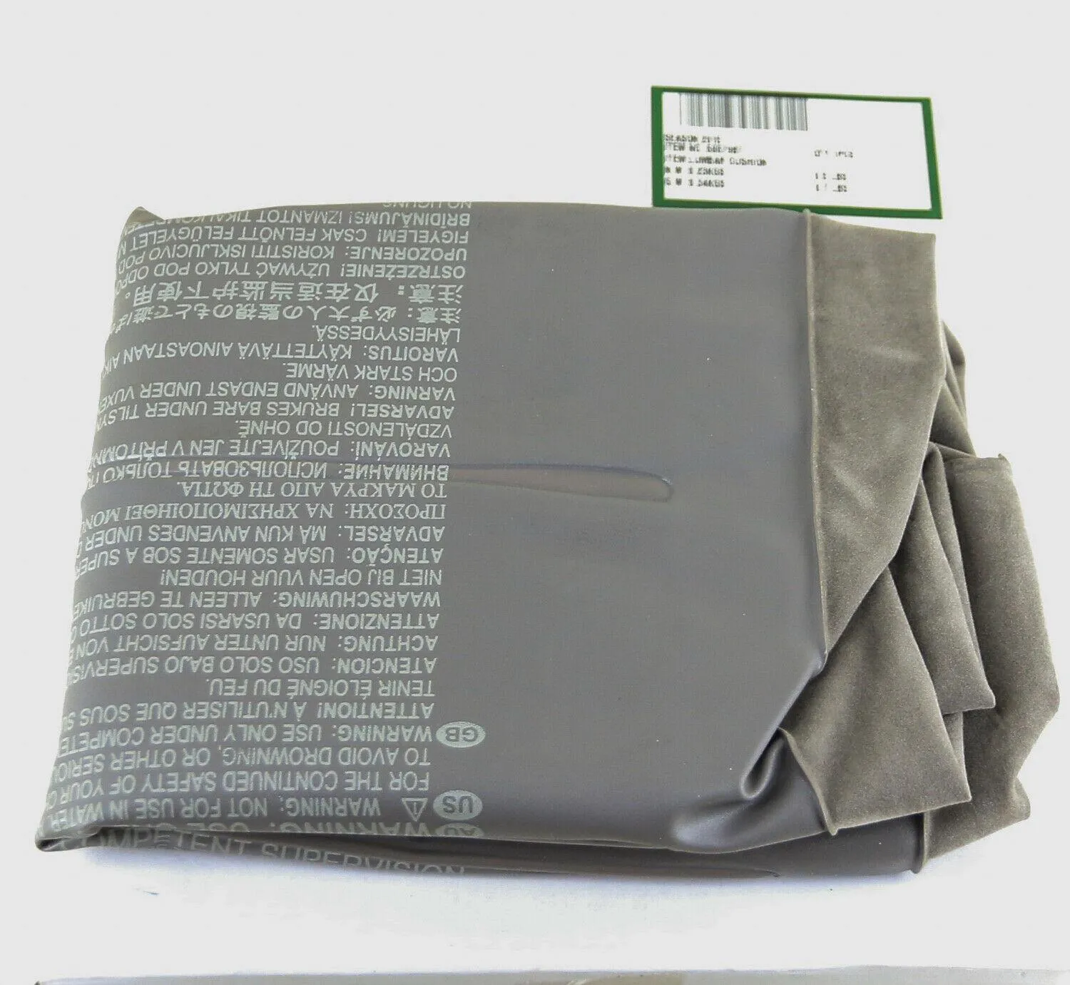 Inflatable Chair / Vehicle Back Lumbar Cushion Pillow Gray 17" x 13" x 3.5" NEW