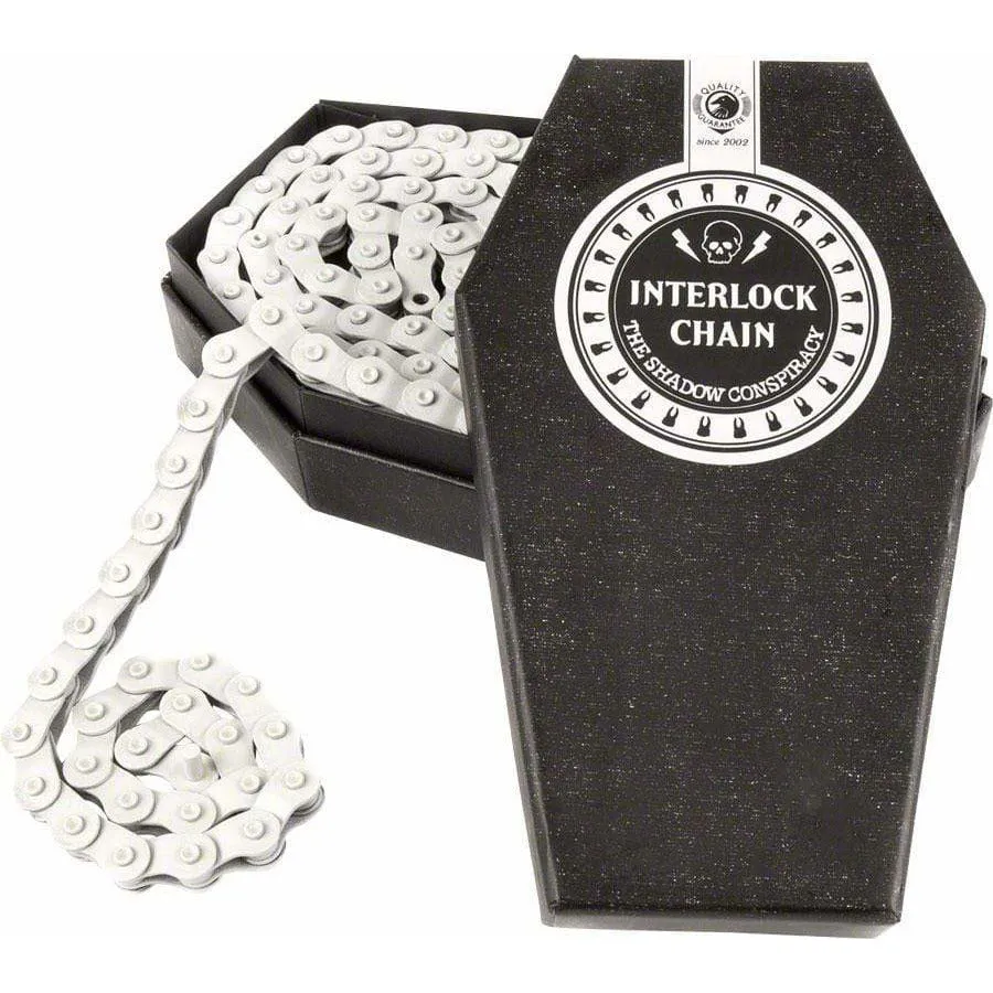 Interlock V2 Chain - Single Speed 1/2" x 1/8", 98 Links, Half Link Chain, White