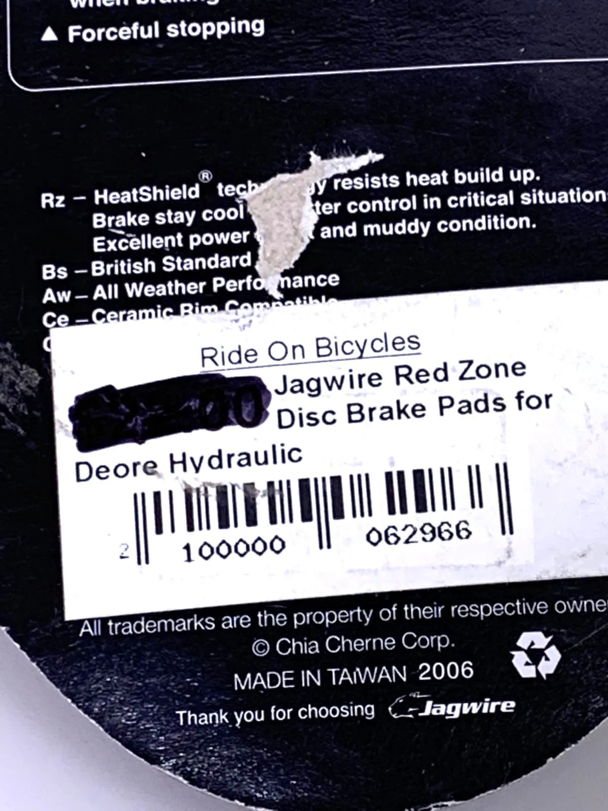 Jagwire Shimano Deore DCA015 Hydraulic Disc Brake Pads New Old Stock