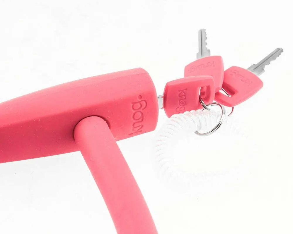 KNOG KABANA 740mm Cable Bike Lock With Bracket Magenta Keyed QR Mount NEW