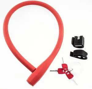 KNOG KRANSKY 880mm Cable Bike Lock With Bracket Red Keyed QR Mount NEW