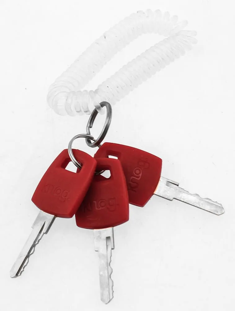 Knog Kransky 880mm Cable Bike Lock With Bracket Red Keyed Silicone Steel New