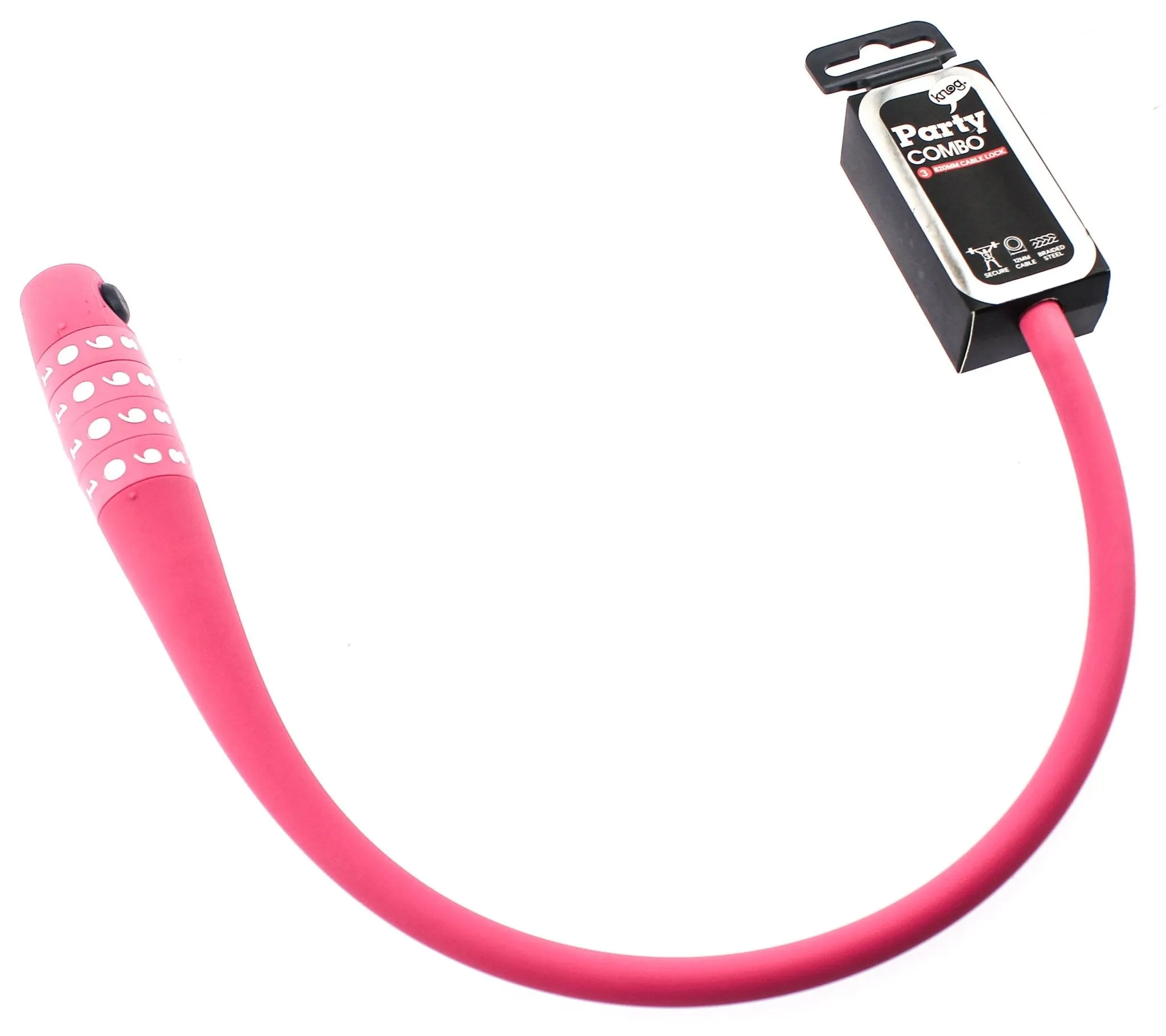 Knog Party Combo 620mm Combination Bike Lock Braided Steel Rose Pink New