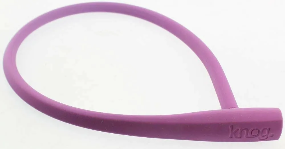 KNOG PARTY FRANK 620mm Cable Bike Lock With Bracket Grape Purple Keyed Steel NEW