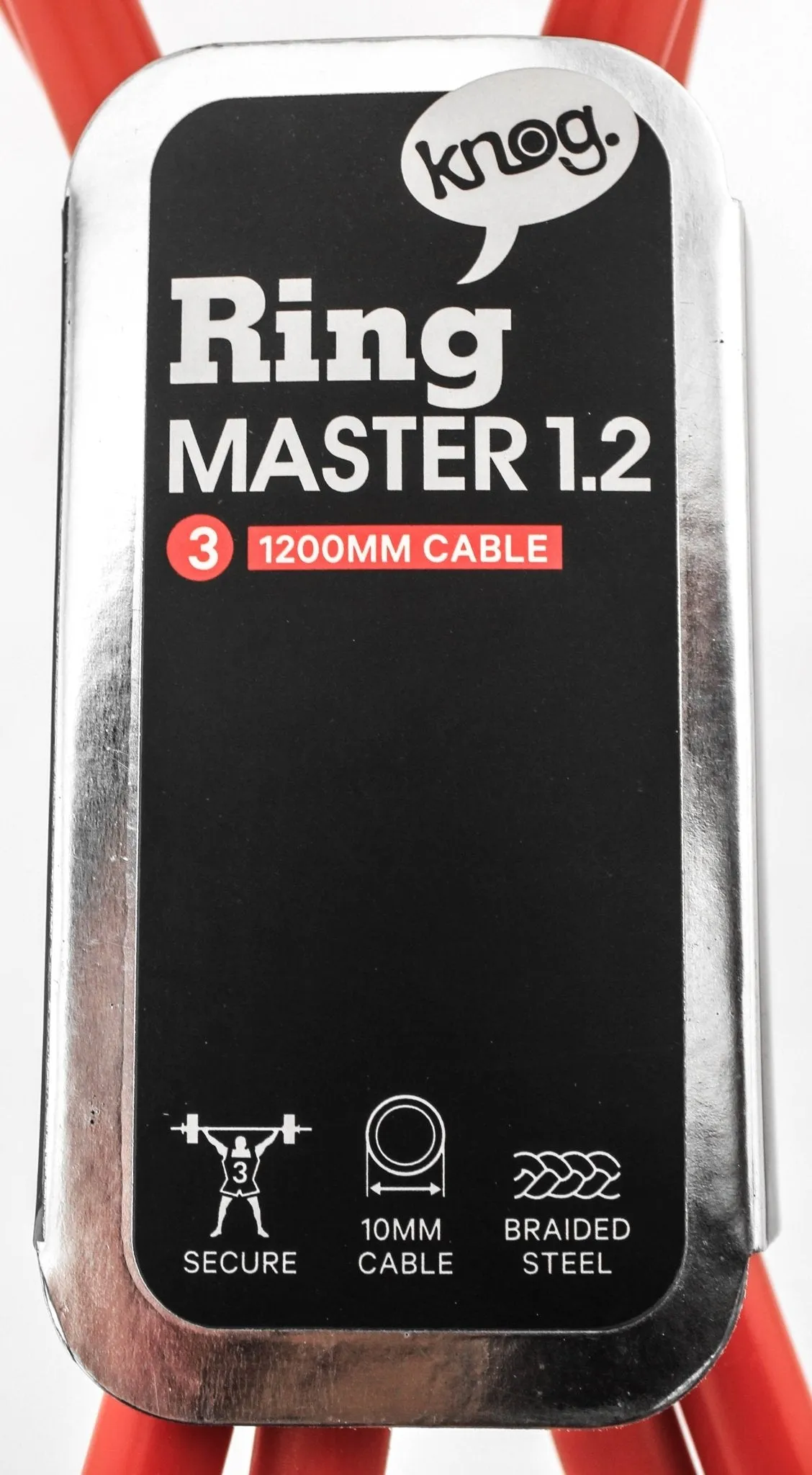 Knog Ring Master 1.2 Bike Cable 1200mm Silicone/Steel Red 10mm New