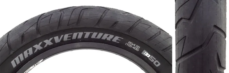 MaxxVenture Tire - 20 x 4.00 Clincher Wire Black Ebike E-50