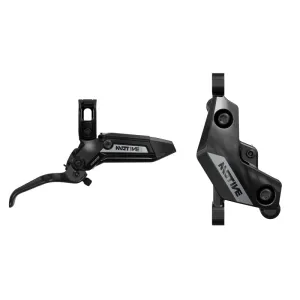 Motive Silver Disc Brake Lever - Rear Front 2000mm Hose Post Mount 4-Piston Aluminum Lever BLK A1