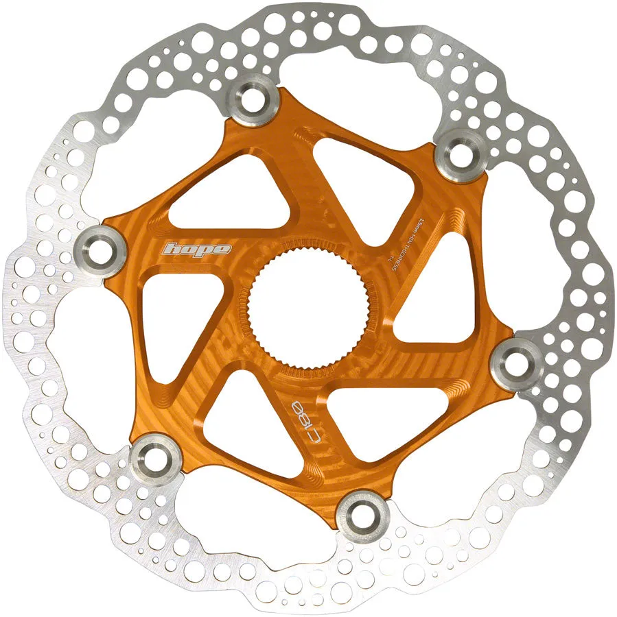 MTB Floating Centre-Lock Disc Brake Rotor - 180mm Center-Lock Orange