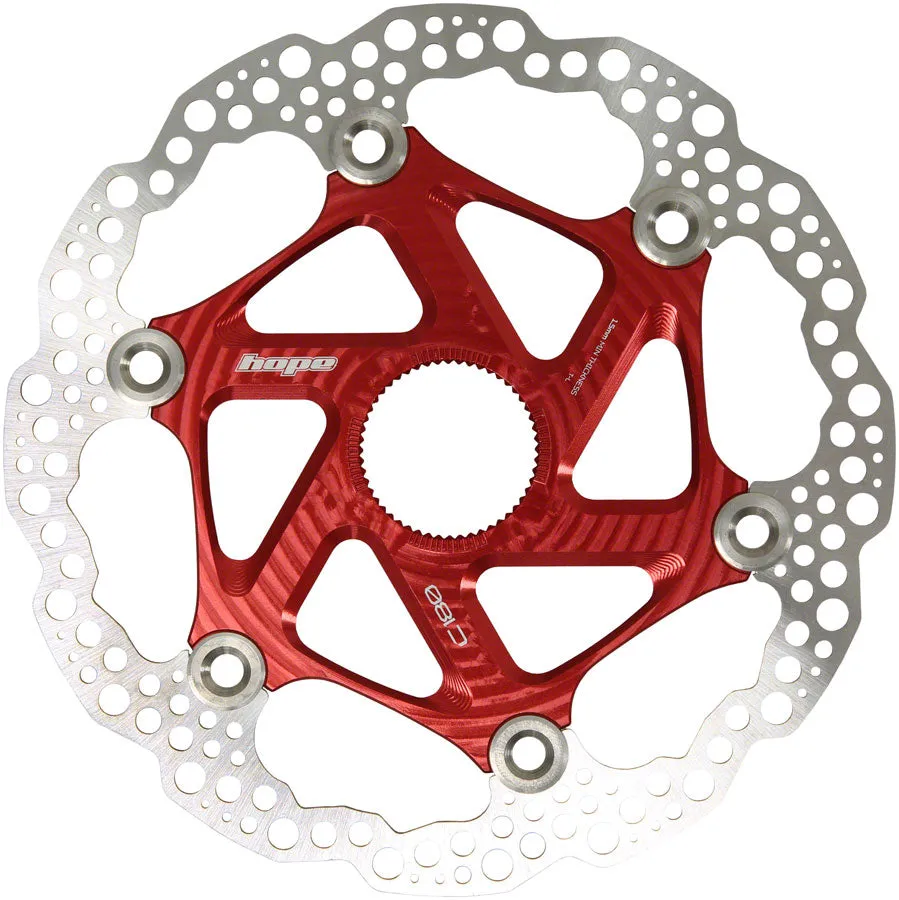 MTB Floating Centre-Lock Disc Brake Rotor - 180mm Center-Lock Red