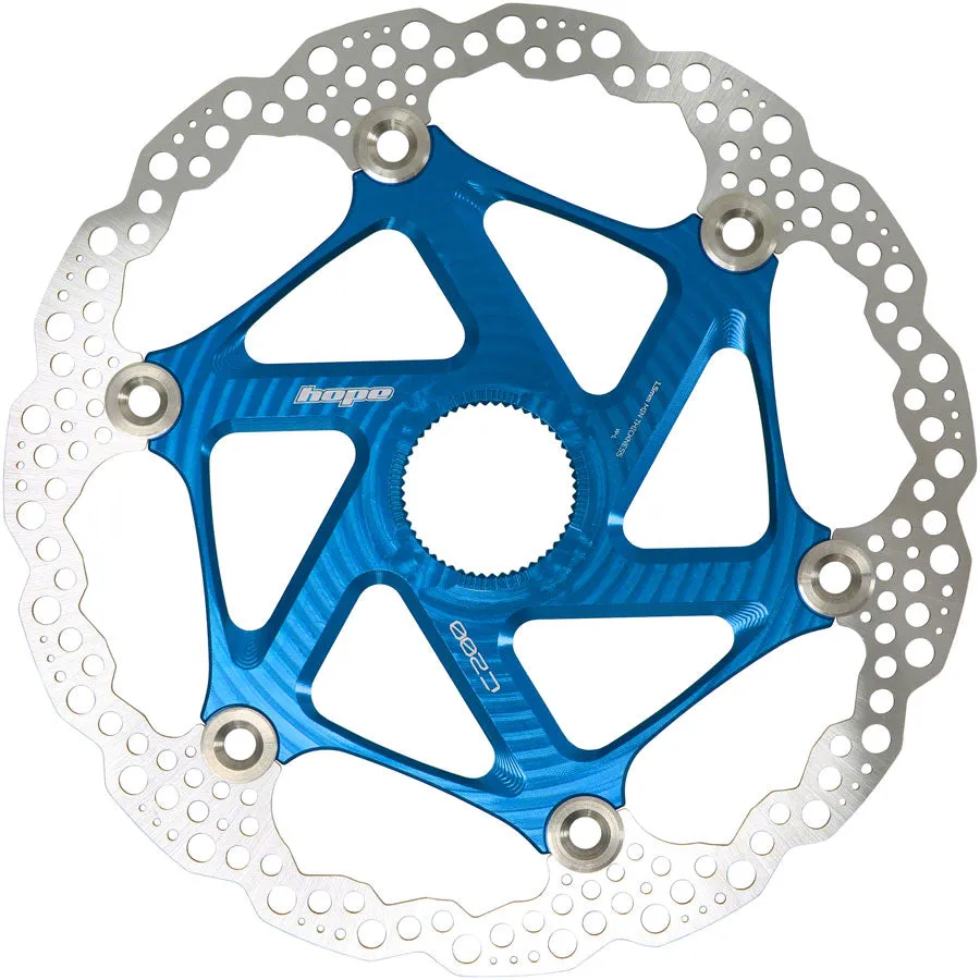 MTB Floating Centre-Lock Disc Brake Rotor - 200mm Center-Lock Blue