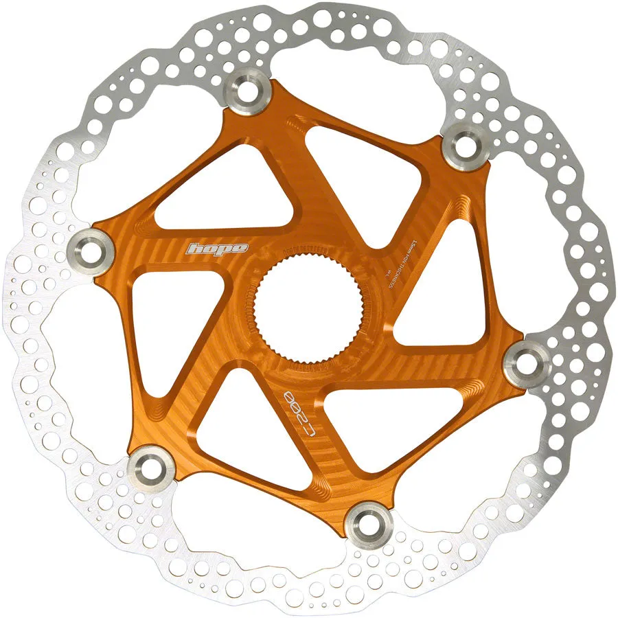 MTB Floating Centre-Lock Disc Brake Rotor - 200mm Center-Lock Orange