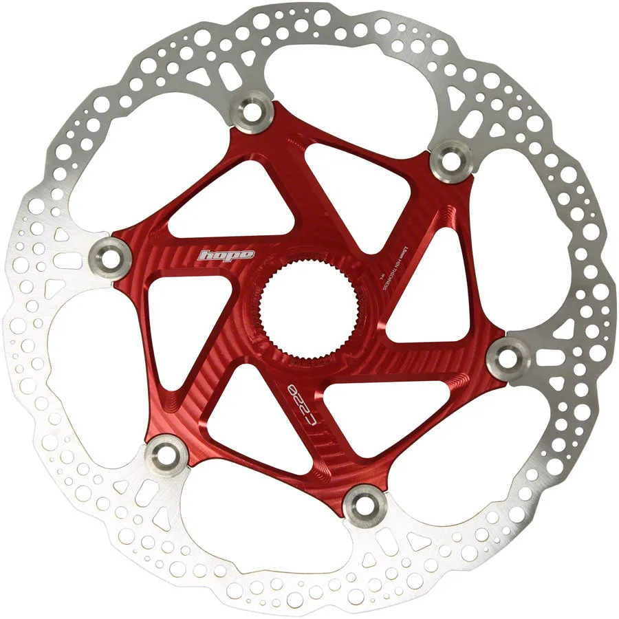 MTB Floating Centre-Lock Disc Brake Rotor - 220mm Center-Lock Red