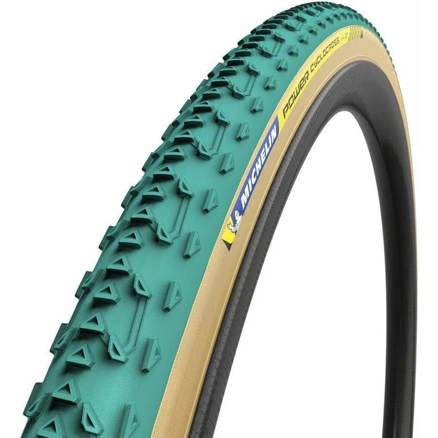 Power Cyclocross Jet Tire - 700 x 33 Tubular Folding Green/Tan