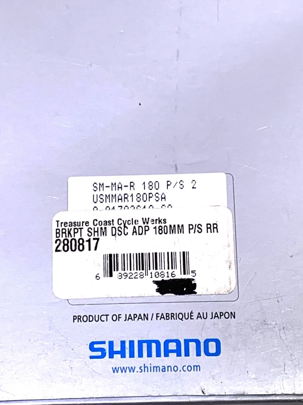 Shimano Disc Brake Mount Adaptor R P/S 180mm New