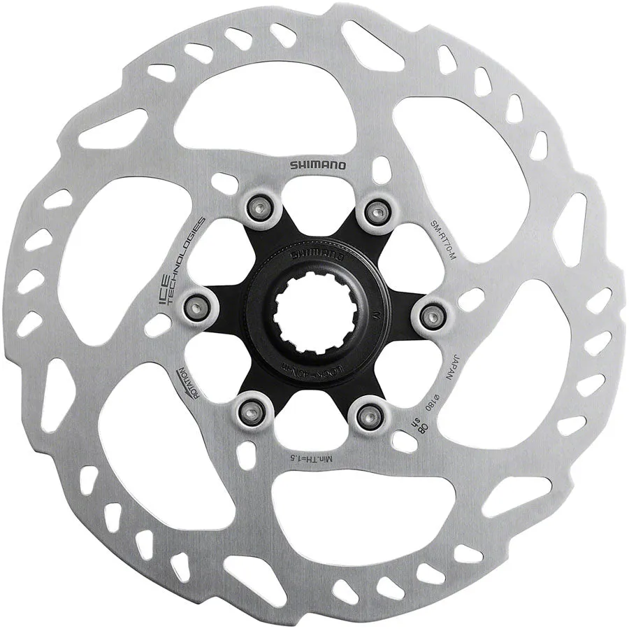SLX SM-RT70-ME Disc Brake Rotor - 180mm Center Lock Silver
