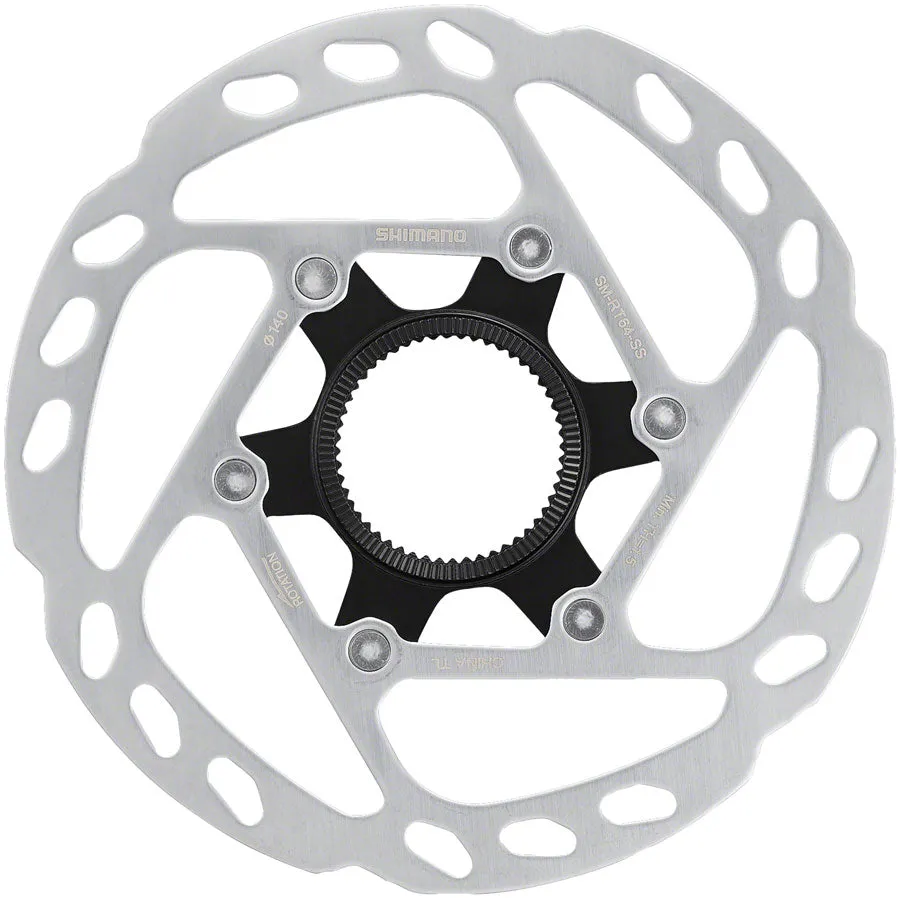 SM-RT64-SS Disc Brake Rotor External Lockring - 140mm Center Lock Silver