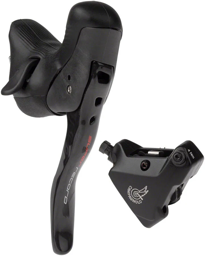 Super Record Ergopower EPS Hydraulic Brake/Shift Lever Disc Caliper - Left/Front 12-Speed 140mm Flat Mount Caliper BLK