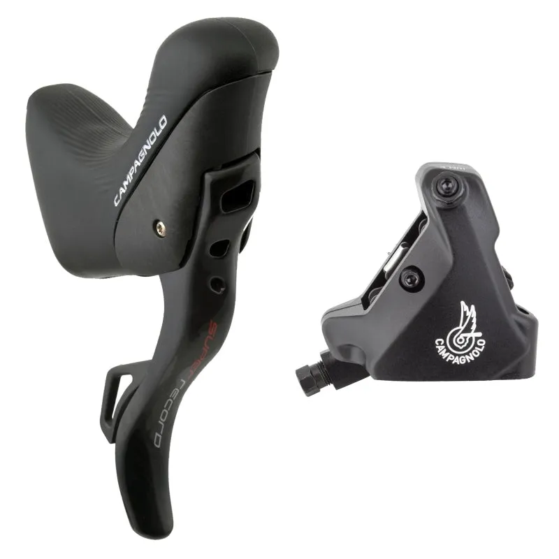 Super Record Ergopower EPS Hydraulic Brake/Shift Lever Disc Caliper - Right/Rear 12-Speed 140mm Flat Mount Caliper BLK