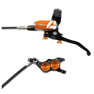 Tech 4 E4 Disc Brake and Lever Set - Rear Hydraulic Post Mount Orange